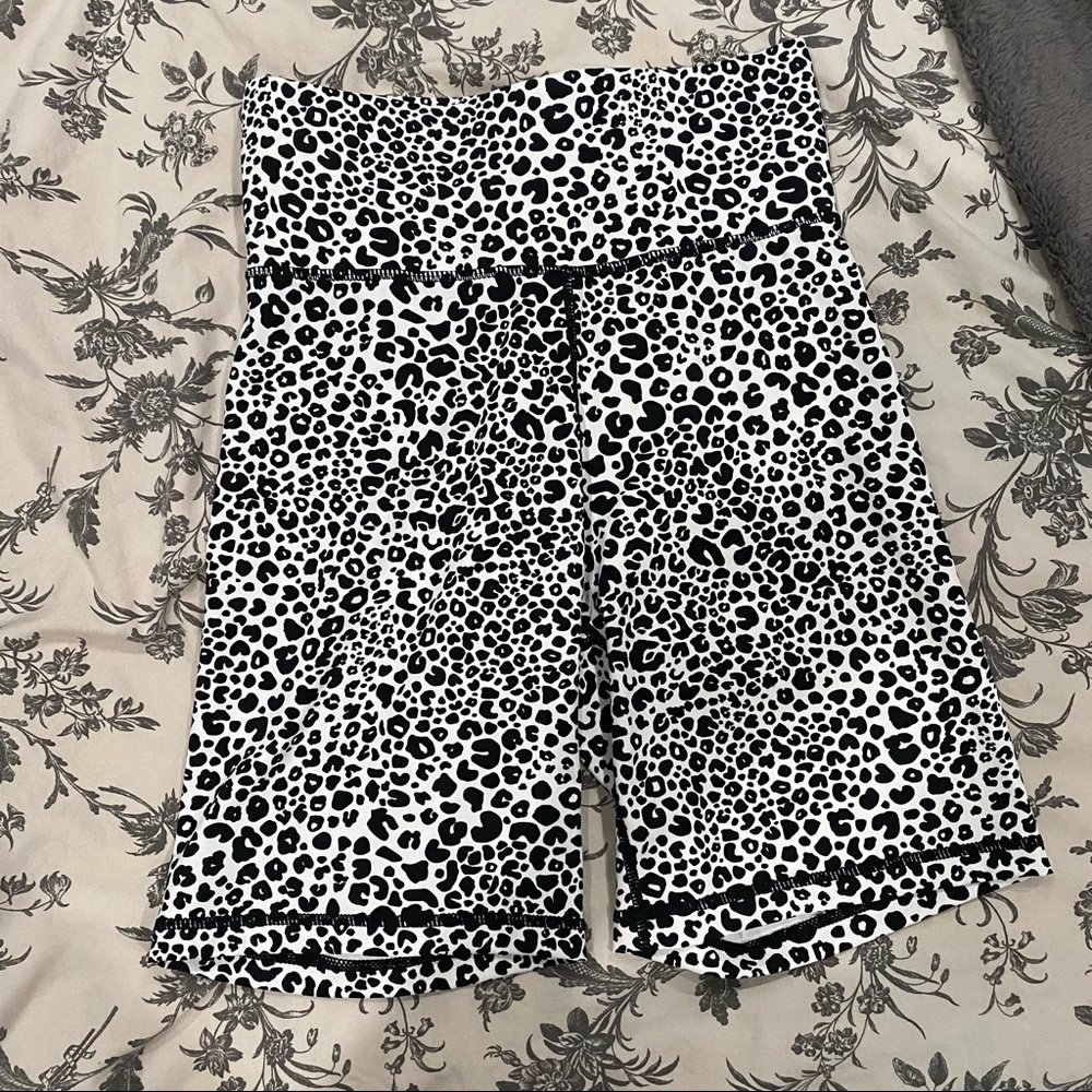 Cheetah print biker shorts